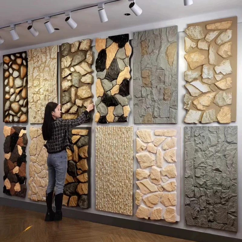 PU Imitation Culture Stone Bricks, PU Stone Veneer for Background Wall, Limestone Panels for Villa Courtyard & Perimeter Wall