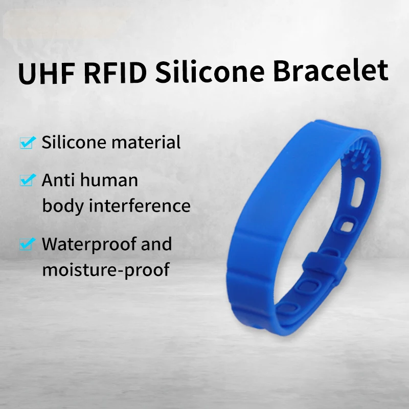 100pcs Passive RFID UHF iso18000-6c EPC GEN2 860-960mhz Remote Sensins Silicone Wristband Bracelet Tag