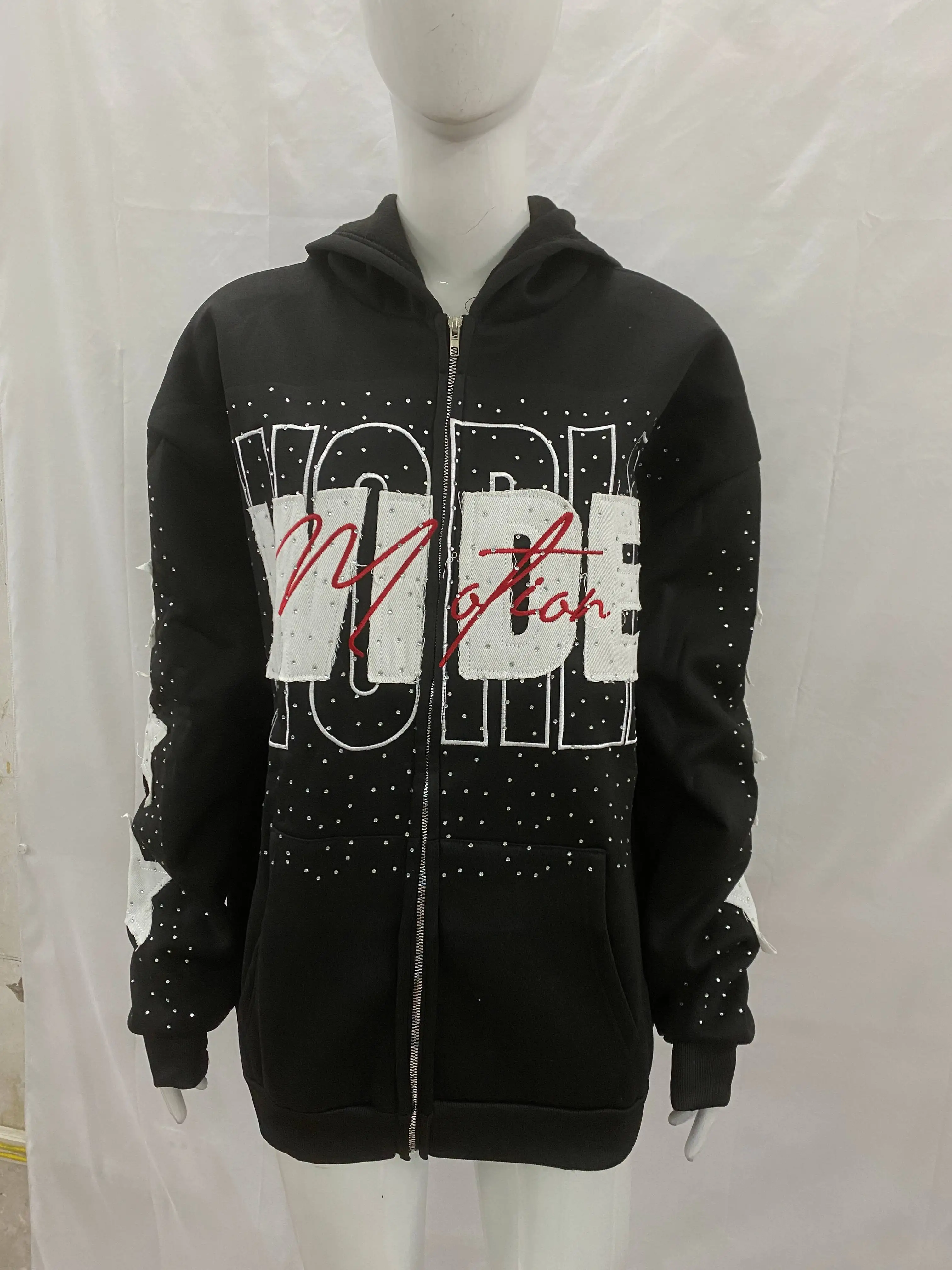 

2025 Autumn/Winter Season Harajuku Ins Trendy Gothic Personalized Printed Zipper Hoodie Retro Couple Y2K Clothing