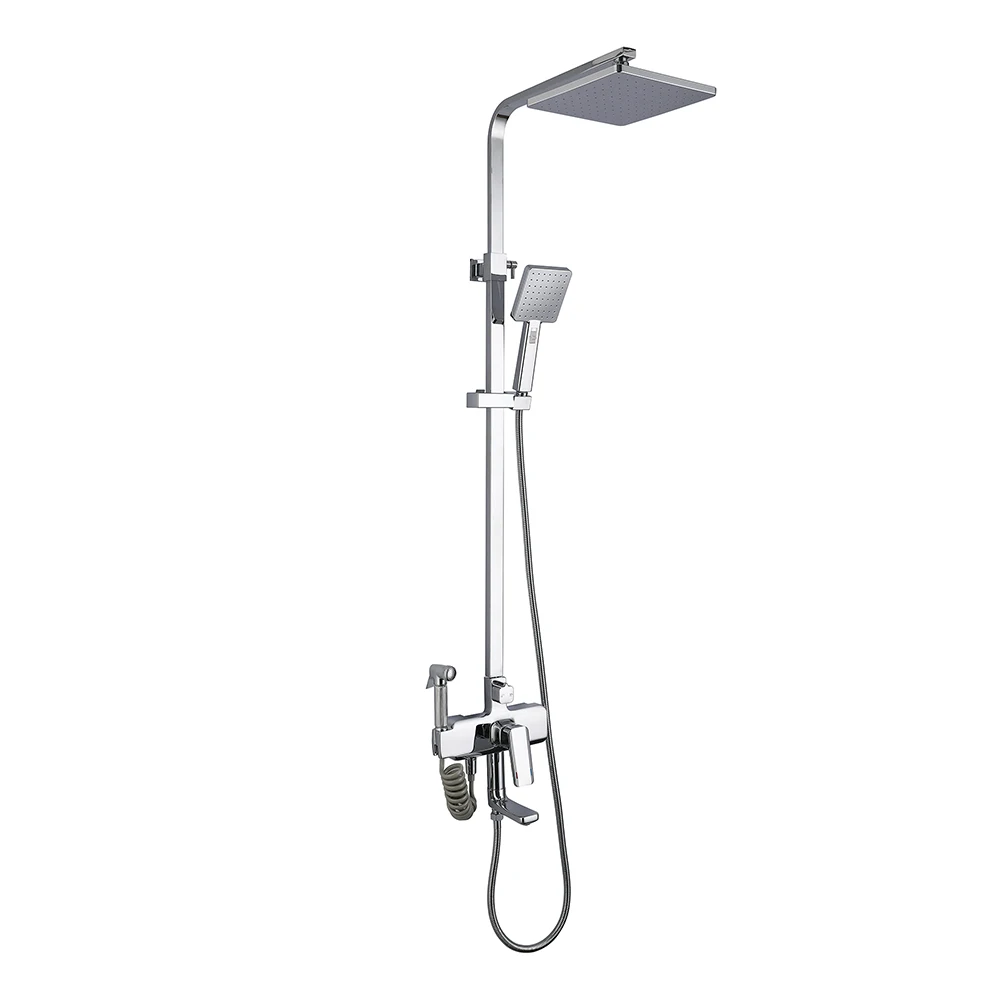 SKOLL 3 Way Shower System Wall Mount Bathroom Rain Shower Set with  Sprayer, Polished Chrome XY-9130