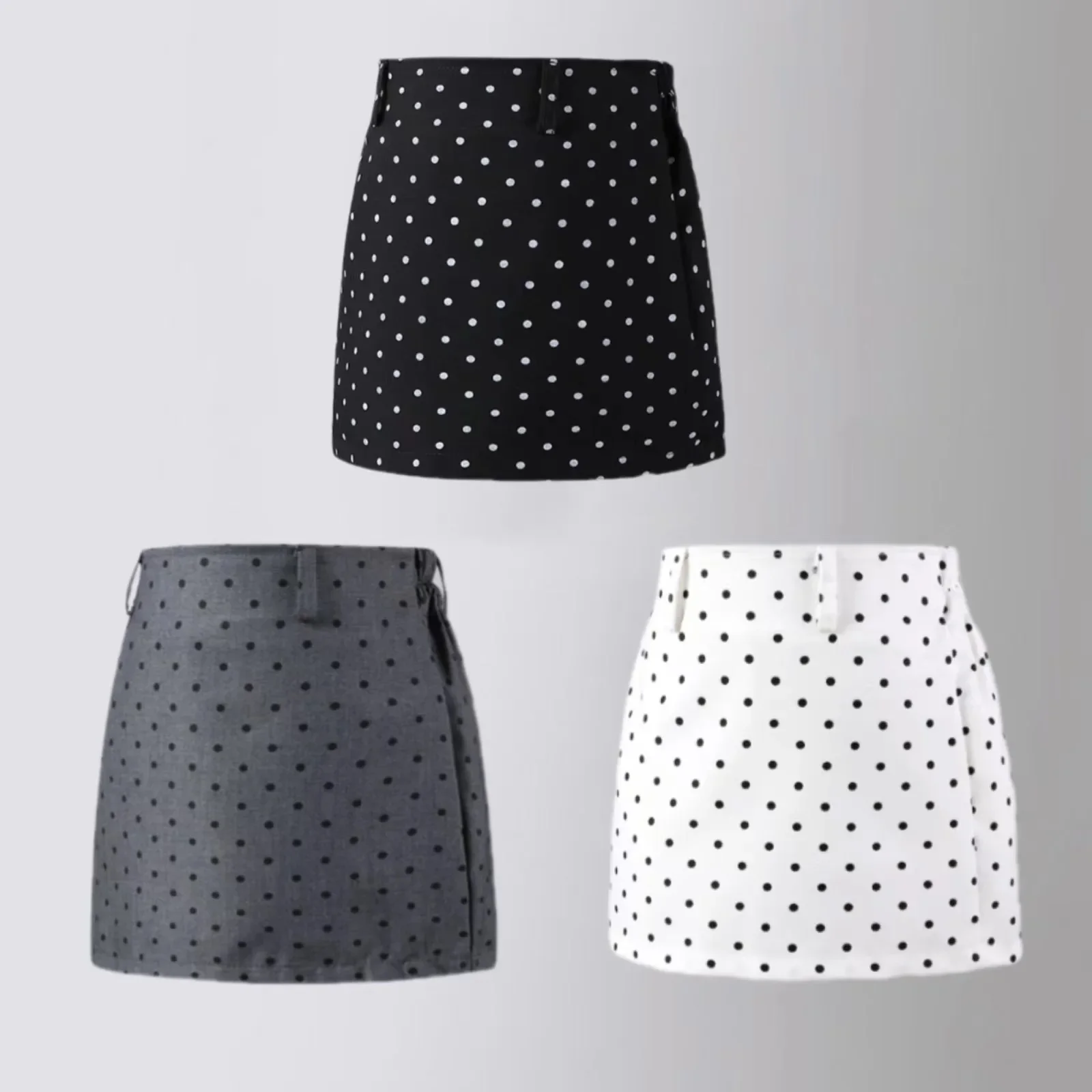 

Skirt for Girl Fashion High Waist Polka Dot Design A-line Skirts 8 10 12 Years All-match Children Clothing Black Slim Kids Skirt