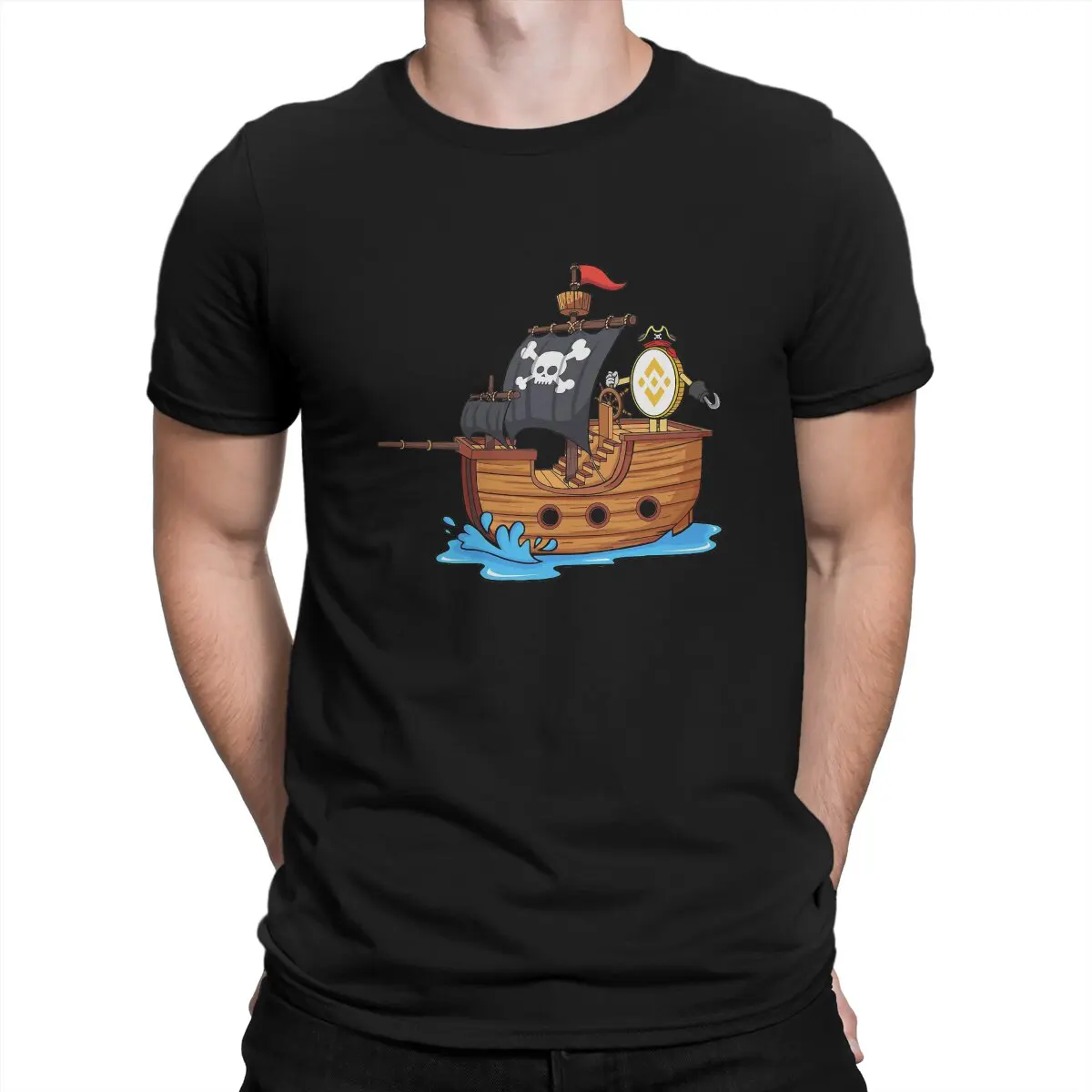 Binance-Camiseta de poliéster para hombre, ropa de calle con estampado de barco pirata, Hipster, BNB