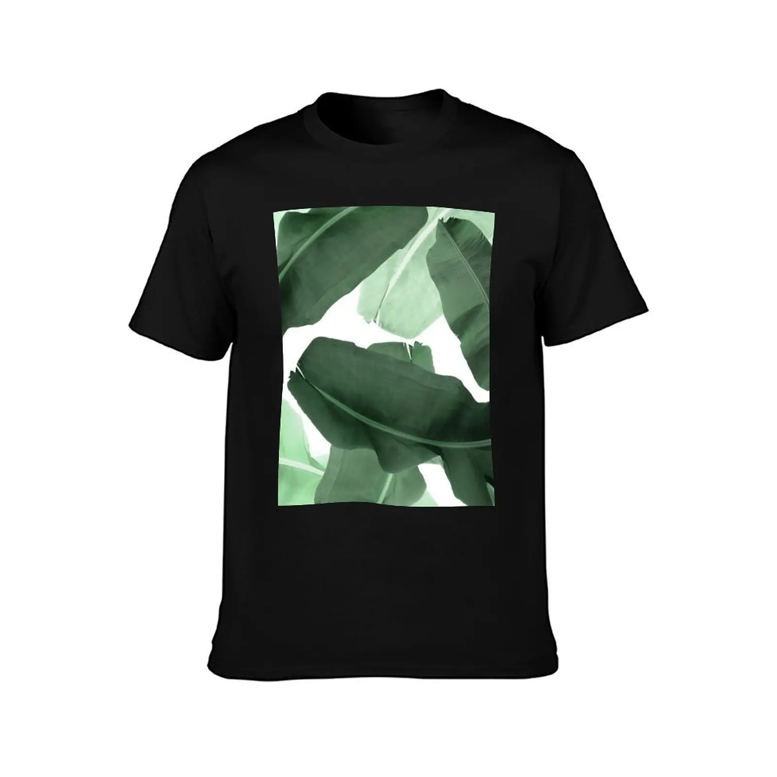 Banana Leaves, Green Palm Leaf Pattern T-Shirt anime t shirts for man T-Shirt