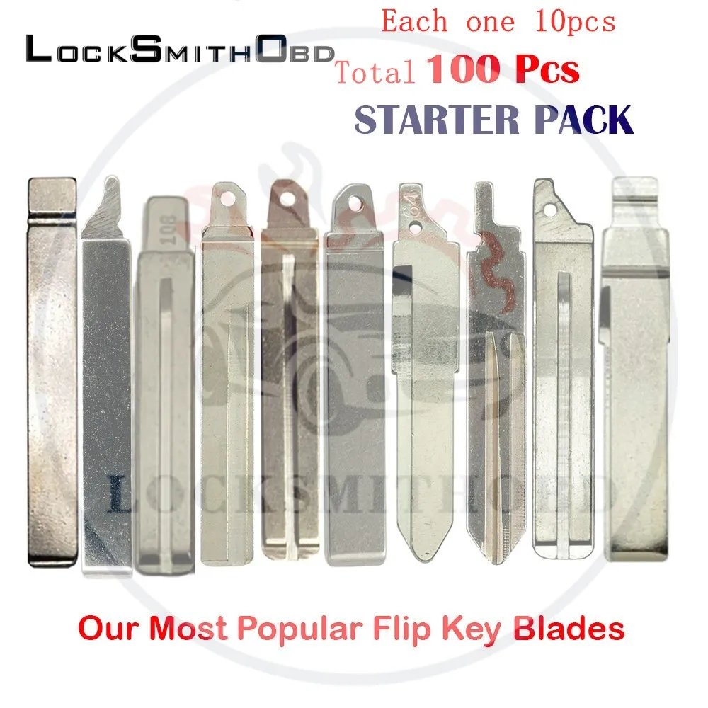 QSUPOKEY 100pcs/lot KD Key Blade lip Keys Starter Pack Bundle - (100 Blades)