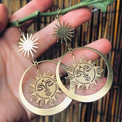 Fashionable Bohemian Sun Goddess Dangle Drop Earrings