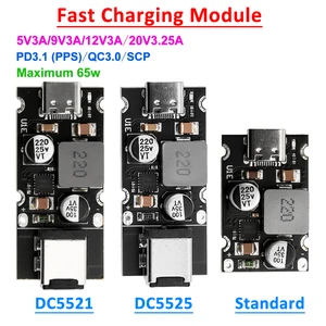 65W 8 ~ 30V DC ~ USB Type C PD 3.1 QC3 빠른 충전 스텝 다운 전원 모듈 휴대 전화 퀵 충전 어댑터 10 최고의 판매 QC3- №3