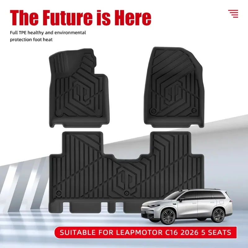 New Premium waterproof non-slip TPE Car Floor Mats for Leapmotor C16 2026 5 Seats，All Weather Dustproof Black Luxury Interior