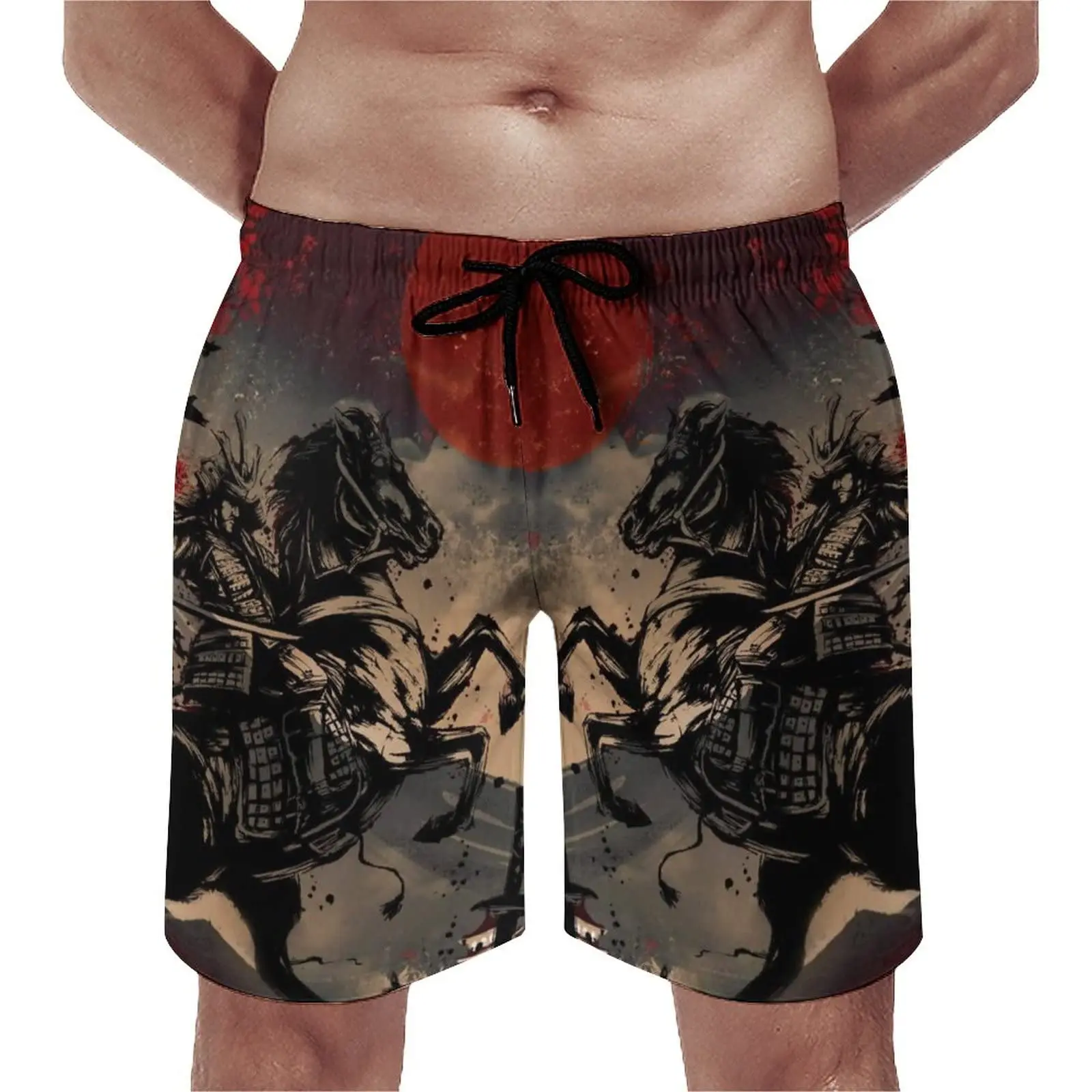 New Vintage Japanese Samurai 3D Print Beach Shorts Men Women Oversized Surfing Board Sport Pants Swimsuits Trunks Kids Clothing