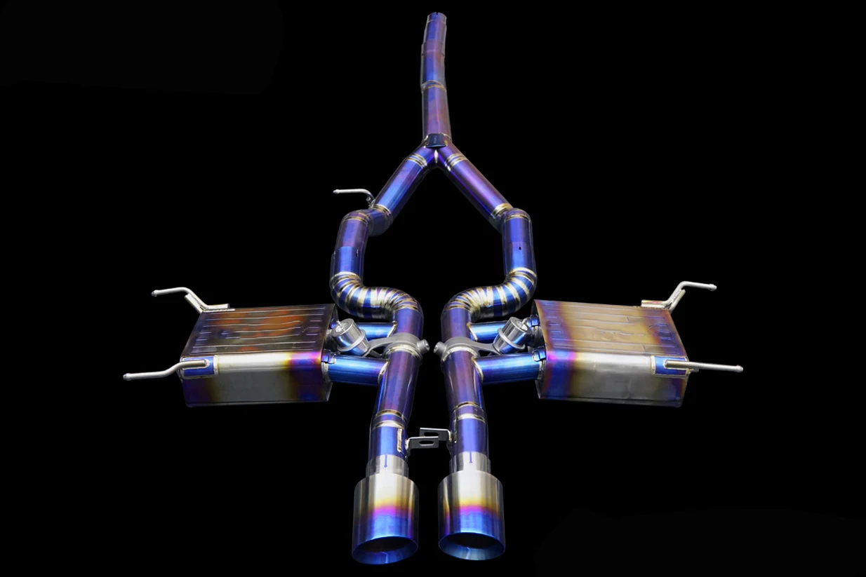 KA Tuning Titanium Catback Exhaust System for Jaguar F-type 2.0T with Muffler Valve And Tips Performance