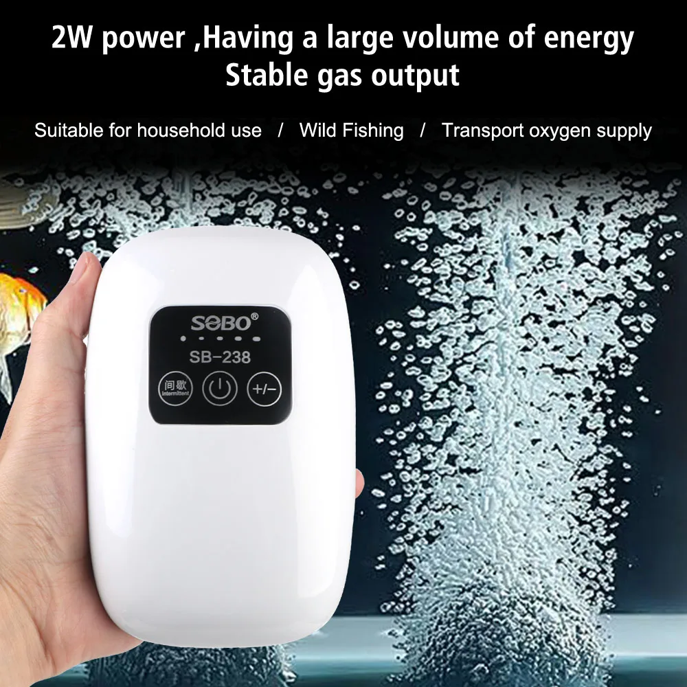 4800mAh USB Charging Small Portable Exhaust Aquarium Oxygen Air Pump Compressor Fish Tank Ultra Silent Indoor Outdoor Fishing