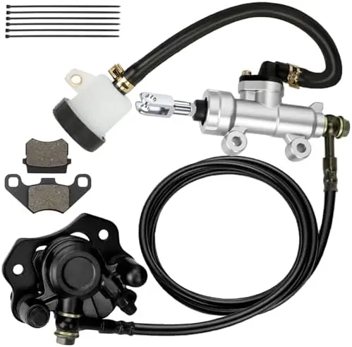 

KT196 Go Kart Brake Master Cylinder Caliper Kit for GK200 196cc – 69" Hydraulic Hose & Pads