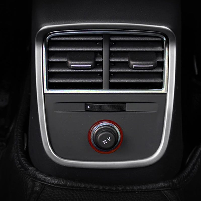 For Audi A3 8V 2014-2020 Car Rear Console Air Outlet Sticker Frame Cover Decor Stainless Steel Cigarette Panel Trims Accessories - view 2