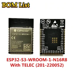 ESP32-S3-WROOM-1-N16R8 with TELEC (201-220052) ESP32-S3-WROOM-1 16MB 2.4GHz Wi-Fi and BLE 5 MODULE PCB Antenna Wireless Module