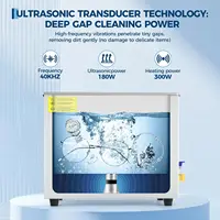 Tacleekii 6L 10L 15L 22L 30L Commercial Ultrasonic Cleaner with Heater 40kHz Portable Washing Machine Professional Stainless Steel Machine with Digital Timer & 3 Cleaning Modes for Jewelry Watches Glasses 3