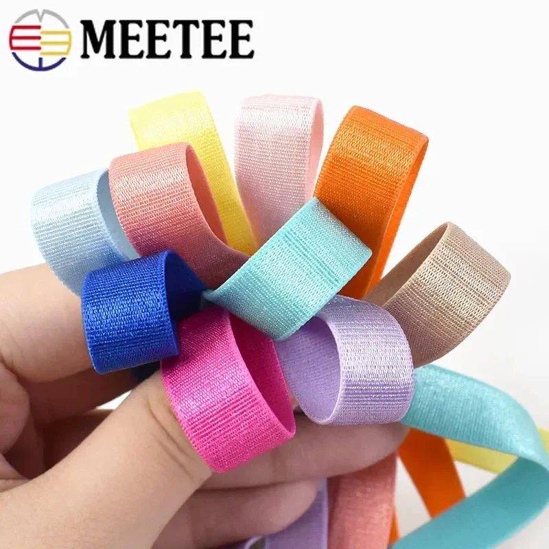 20/50M Colorful Elastic Bands 10mm Spandex Soft Bra Shoulder Strap Elasticity Trim Underwear Belt DIY Garment Sewing Accessories