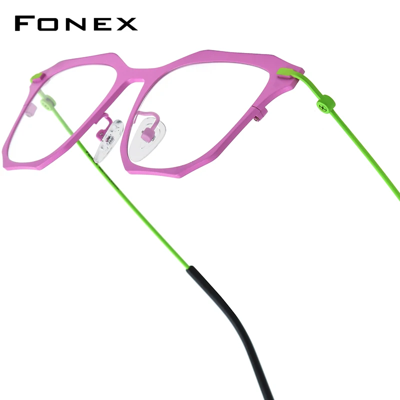 FONEX Pure Titanium Glasses Frame Women 2026 New Fashion Brand Design Square Eyeglasses Men High Quality Eyewear 85838