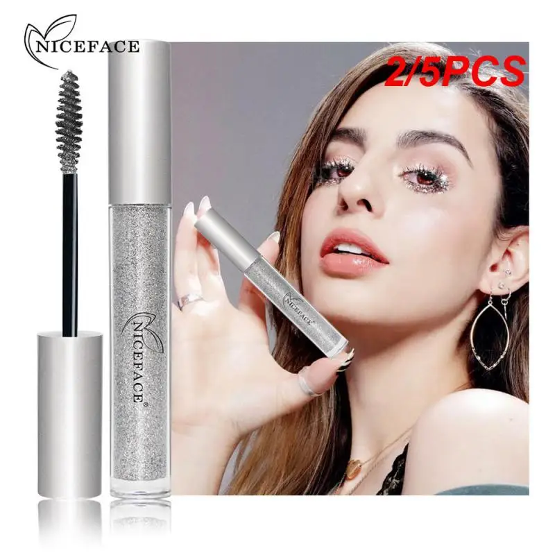 Mascarilla con purpurina, extensión de Pestañas rápidas, rizos, maquillaje, resistente al agua, larga duración, cosméticos, 2/5 piezas