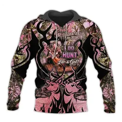 SpNew Fashion Country Girl Hunter Deer Hunting Animal Camouflag Tattoo Pullover Tracksuit Sweatshirts Men/Women 3D print Hoodies