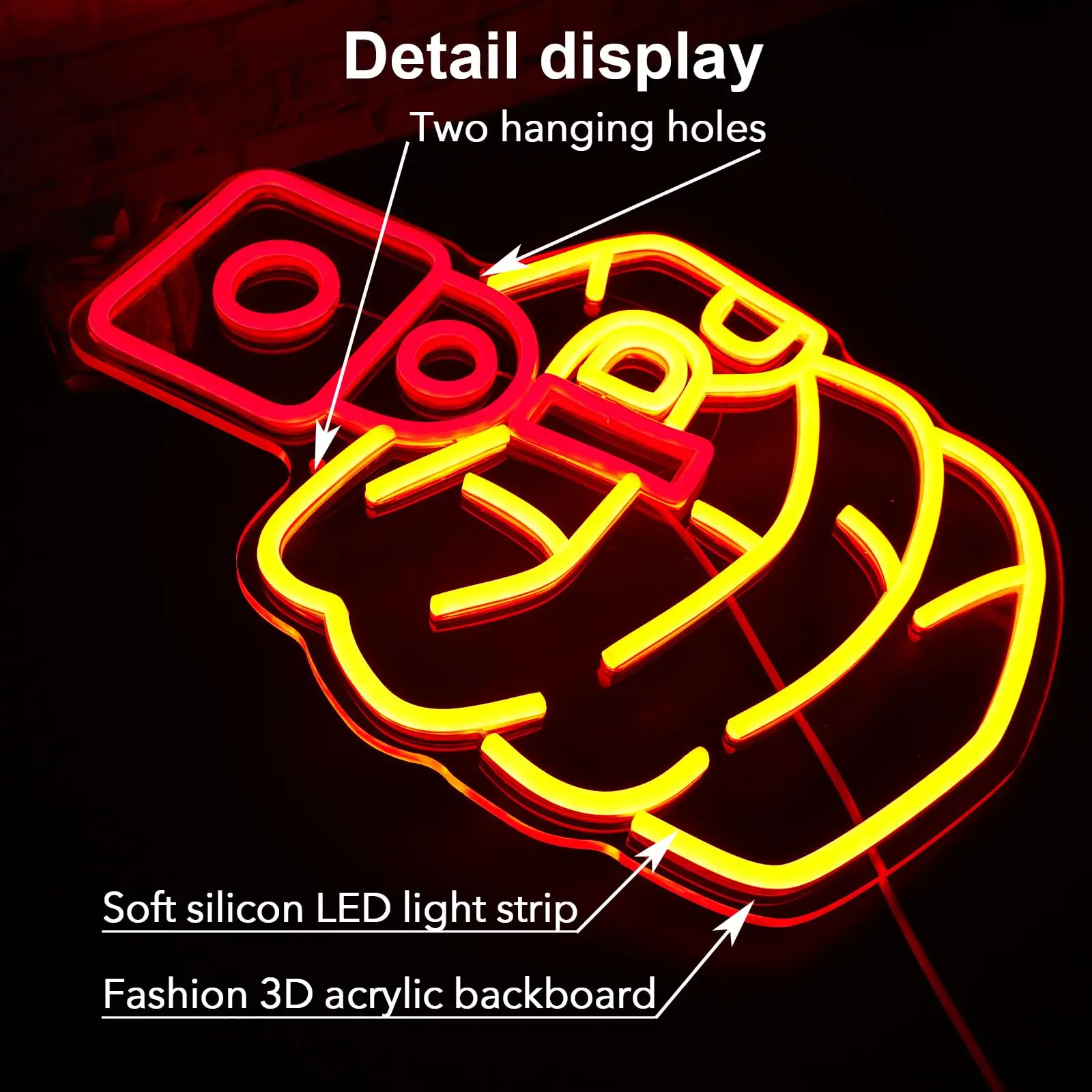 Pistola pistola sinal de néon com regulável legal amarelo vermelho led iluminar para pendurar decoração da parede homem caverna quarto bar escritório meninos presente