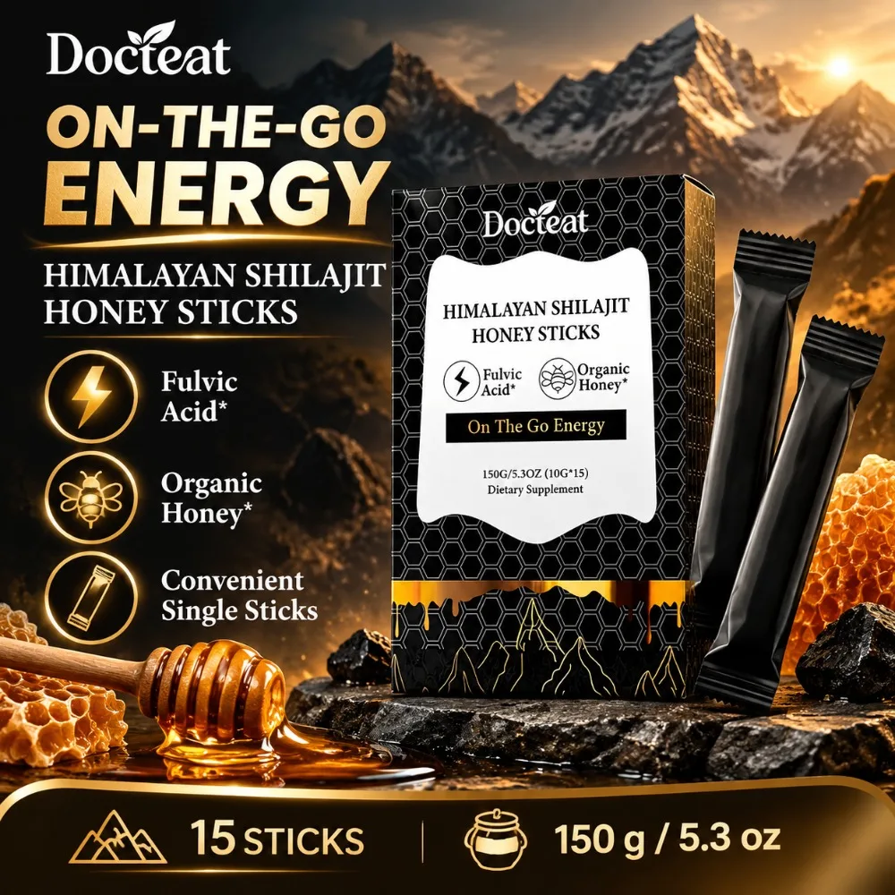 Shilajit Honey Sticks with Fulvic Acid 10g X 15 Sticks Organic Honey Blend Supplement for Energy Metabolism and Muscle Support