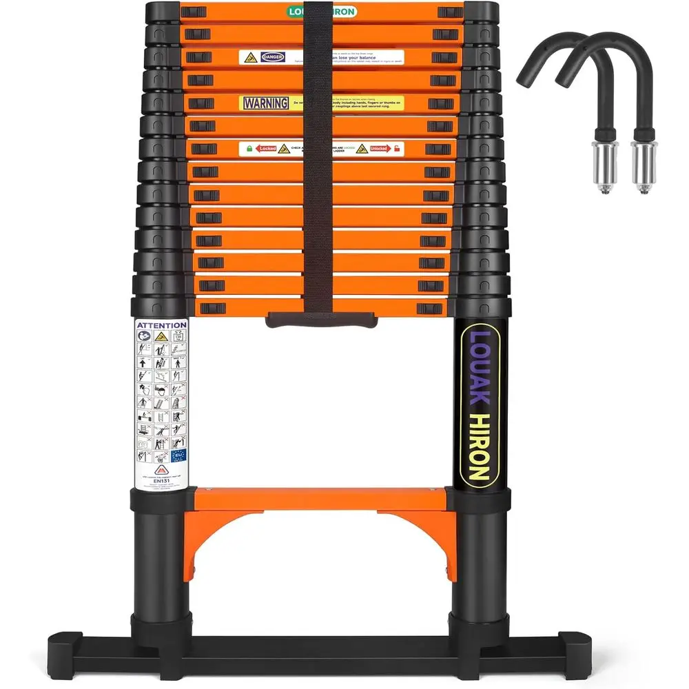 Ausziehbare, zusammenklappbare, rutschfeste Leiter für den Mehrzweckhaushalt, 14,5 Fuß/4,4 m