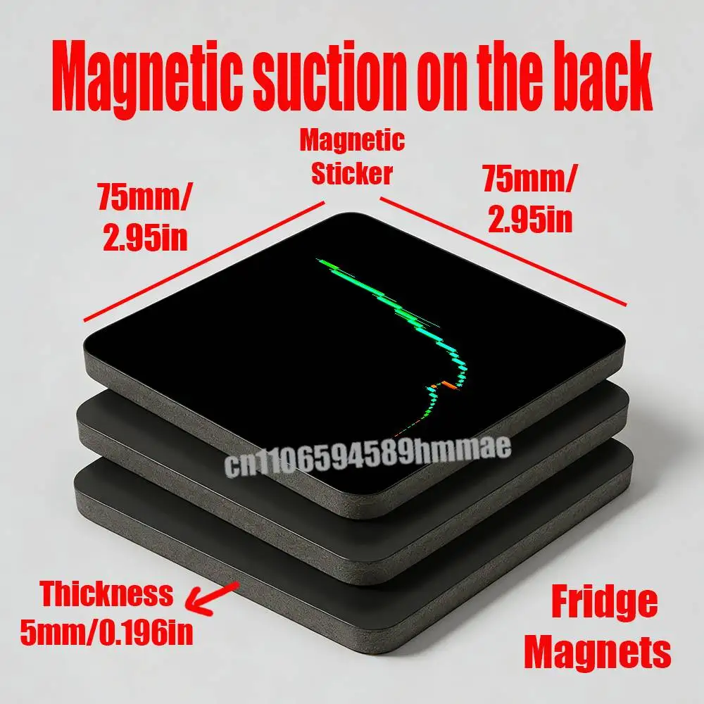 For Trader Green Candlestick Chart Refrigerator Magnets Metal Cabinet Custom Fridge Freezer Magnetic Cards Cover