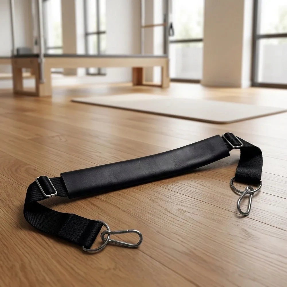 Webbing With Metal Ring Hook Pilates Foot Strap For Pilates Reformers And Chairs Black Fitness Equipment Parts Accessories