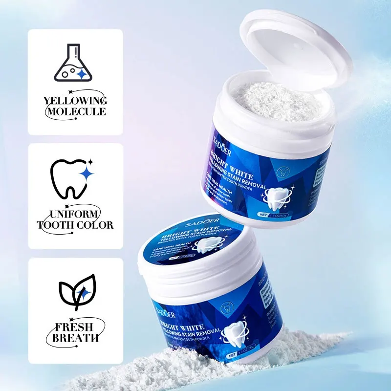 Teeth Whitening Powder Bleaching Yellow Teeth Remove Stain Plaque Improve Oral Smell Baking Soda Dental Color Correcting Powder