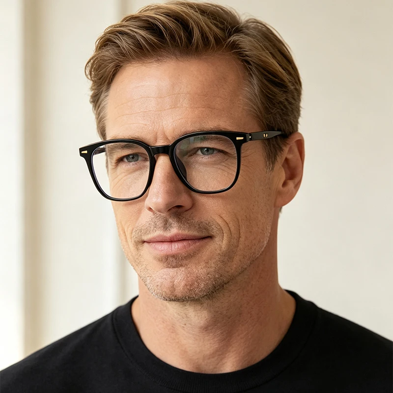 Anti-blue Light Myopia Glasses For Men Women Rectangle TR-90 Frames Custom Prescription Eyewear Progressive Eyeglasses Accessory