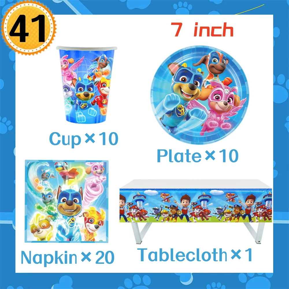 Paw Patrol Birthday Decorations Paper Disposable Tableware Set Cup Plate Napkins Tablecloth Baby Shower Kids Boys Party Supplies