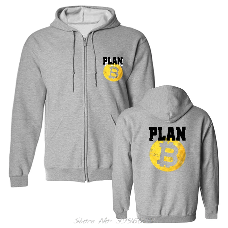 التشفير Cryptocurrency بيتكوين خطة B هوديي الكلاسيكية الرجال للجنسين بلوزات كبيرة الحجم زمم البلوز مقنعين سترة #5