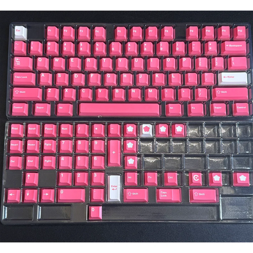 Peach Blossom Key Cap PBT 120 Key Pink Cherry for MX Switch HI75 HI8 F99 Wooting 84/75/87/96/104/108 Mechanical Keyboard