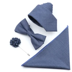 Men’s Bamboo Fiber Tie Brooch Set Soft Anti-wrinkle Necktie Bowtie Pink Blue Ties For Business Wedding Party Suit Accessories