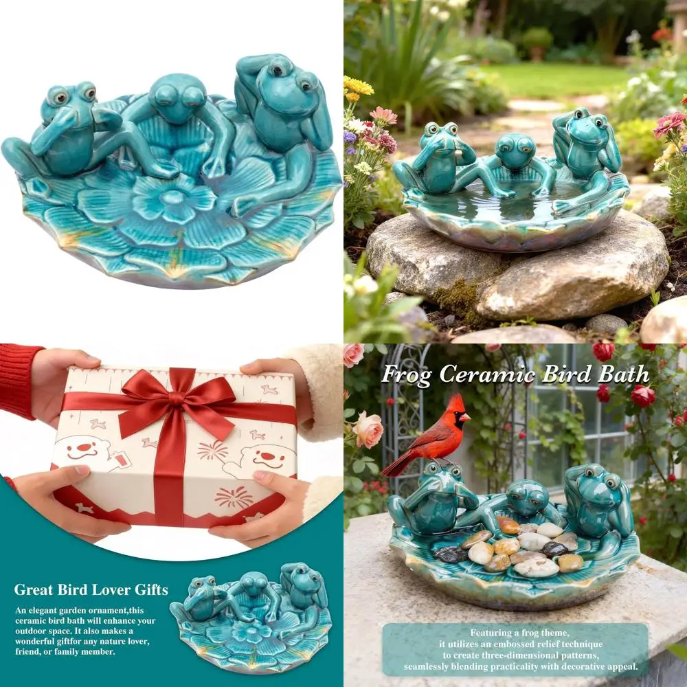 

11,6-дюймовая антикварная уличная купель для птиц, подходит для сада, двора, террасы, балкона и газона