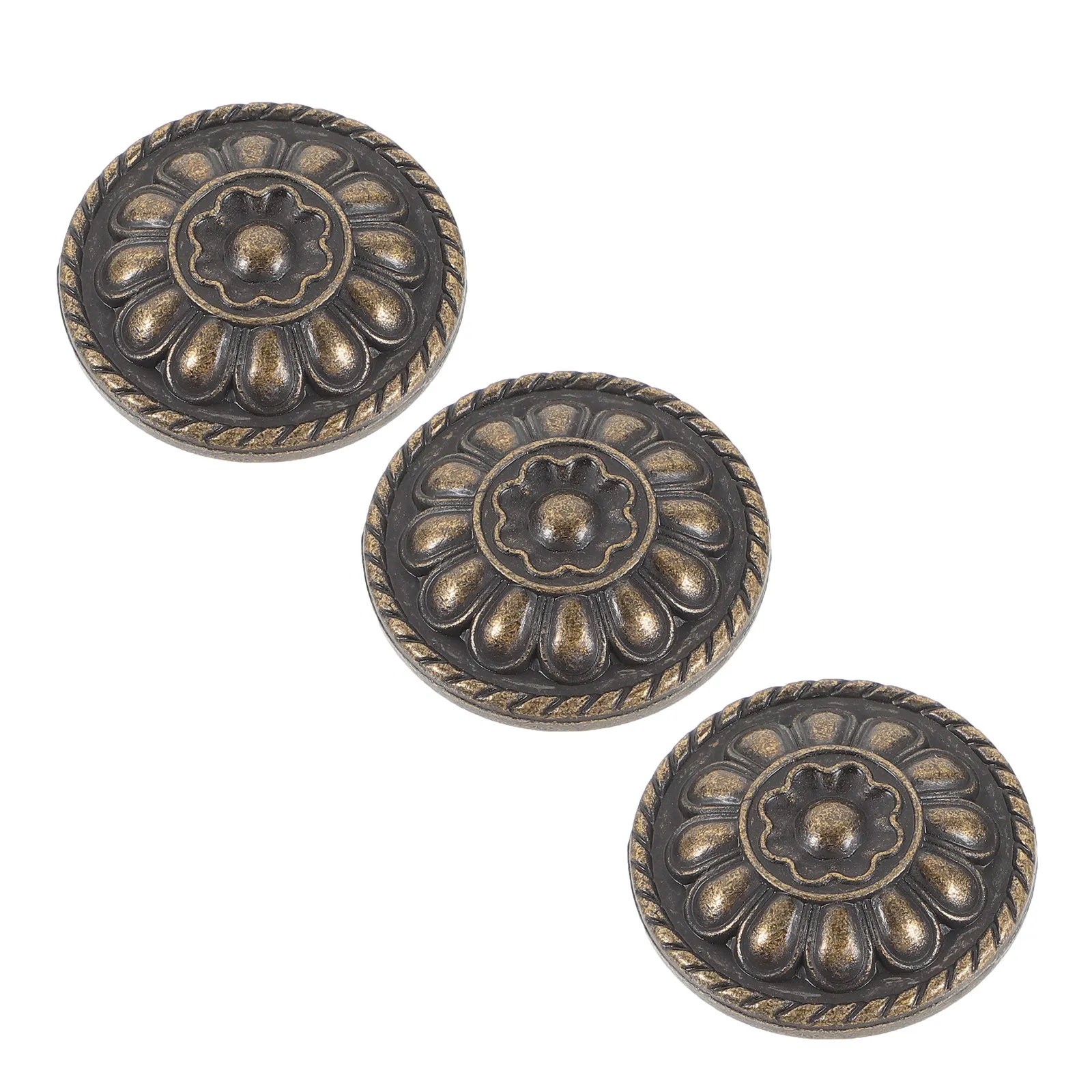 3Pcs Vintage Round Cabinet Knobs Retro Style Drawer Knobs Decorative Dresser Handles Kitchen Furniture Dresser Handles