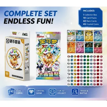 Zestaw monet Pokémon Trading Card Game Eevee – Scarlet & Violet Terastal Festival ex 18.0 Karty Kolekcjonerskie