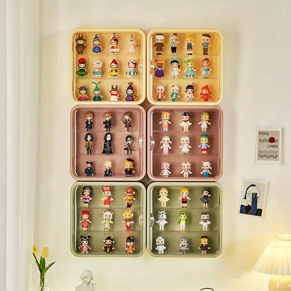 1pc Blind Box Storage Display Rack Wall mounted Transparent Bubble Mart Doll Dustproof Handheld Display Box