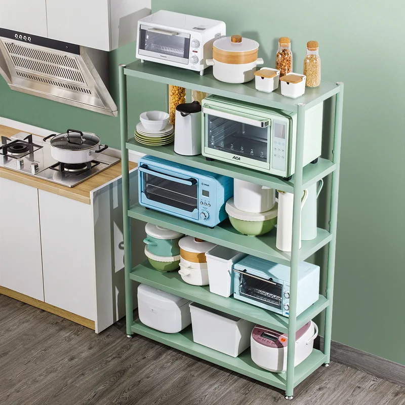 

Кухонный стеллаж для хранения Многослойный стеллаж от пола до потолка Зеленый стеллаж для микроволновой печи из нержавеющей стали Горшок