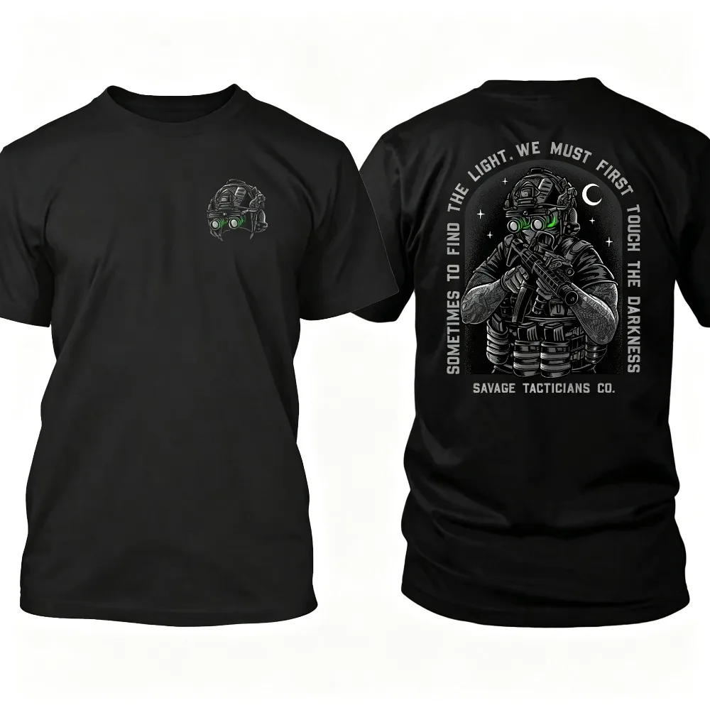 2026 New Men Oversize Tactical , Loose Breathable Personality Streetwear Tops, Casual Crew Neck Tees for Military Enthusiasts