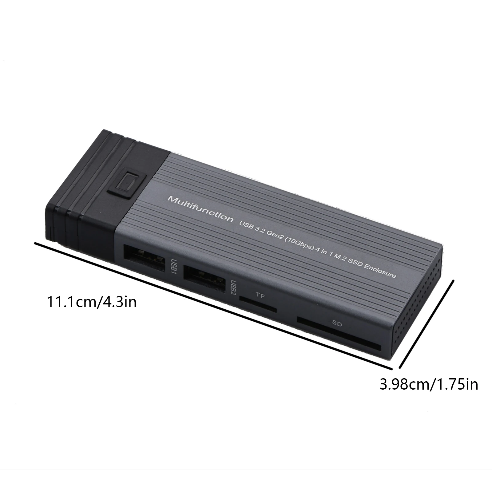 10Gbps M.2 NVME SATA SSD Enclosure Adapter Case USB 3.2 Gen2 Hub M-Key B+M Key