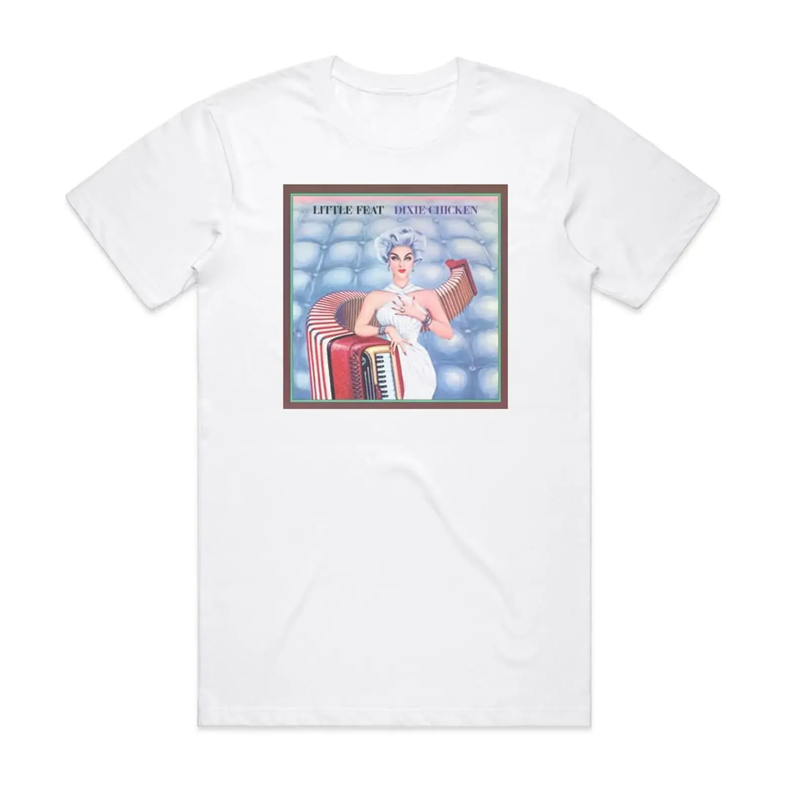 Little Feat Dixie Chicken Album Cover T Shirt White vintage Washed Casual fashion Breathable Versatile Top For Everyday Wear