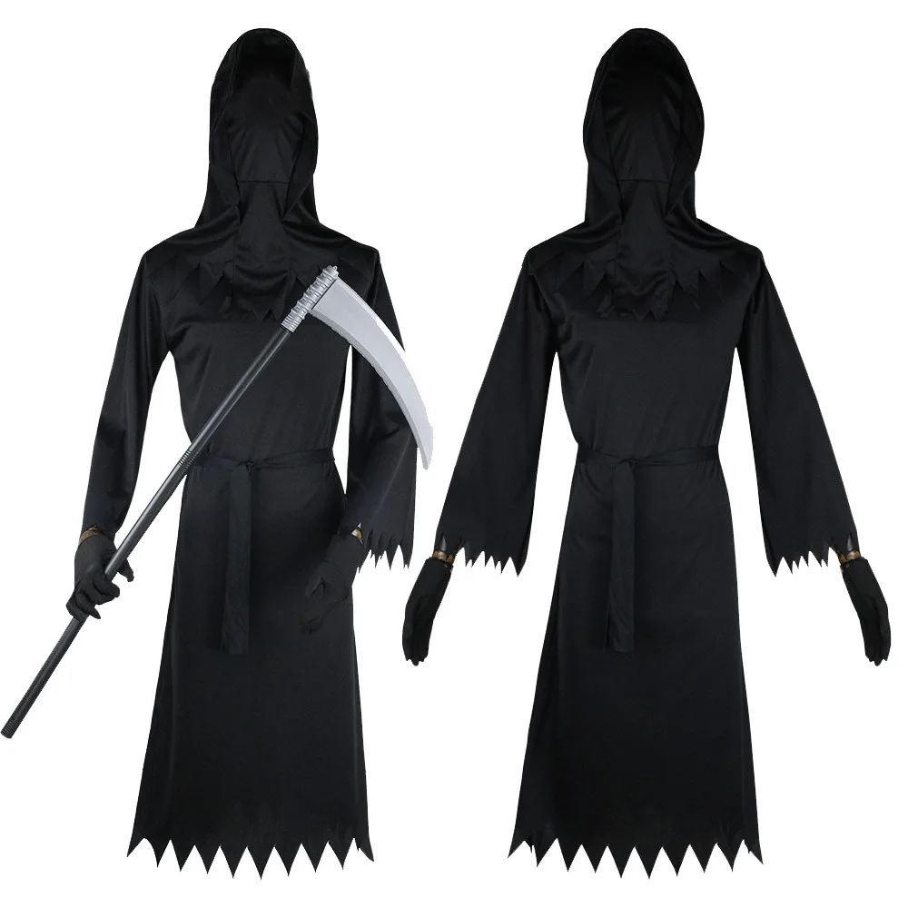 Disfraz de Cosplay de Grim Reaper para Hombres, Traje de Muerte Aterrador para Halloween, Disfraz de Terror para Carnaval, Fiesta de Disfraces y Actuaciones