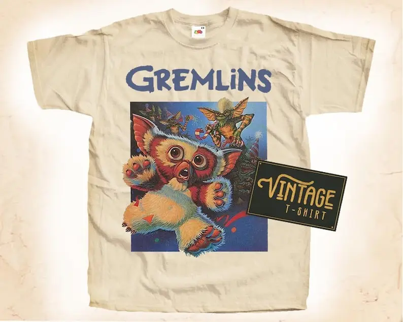 Gremlins V3 T shirt Tee Natural Vintage Cotton Movie Poster All Sizes