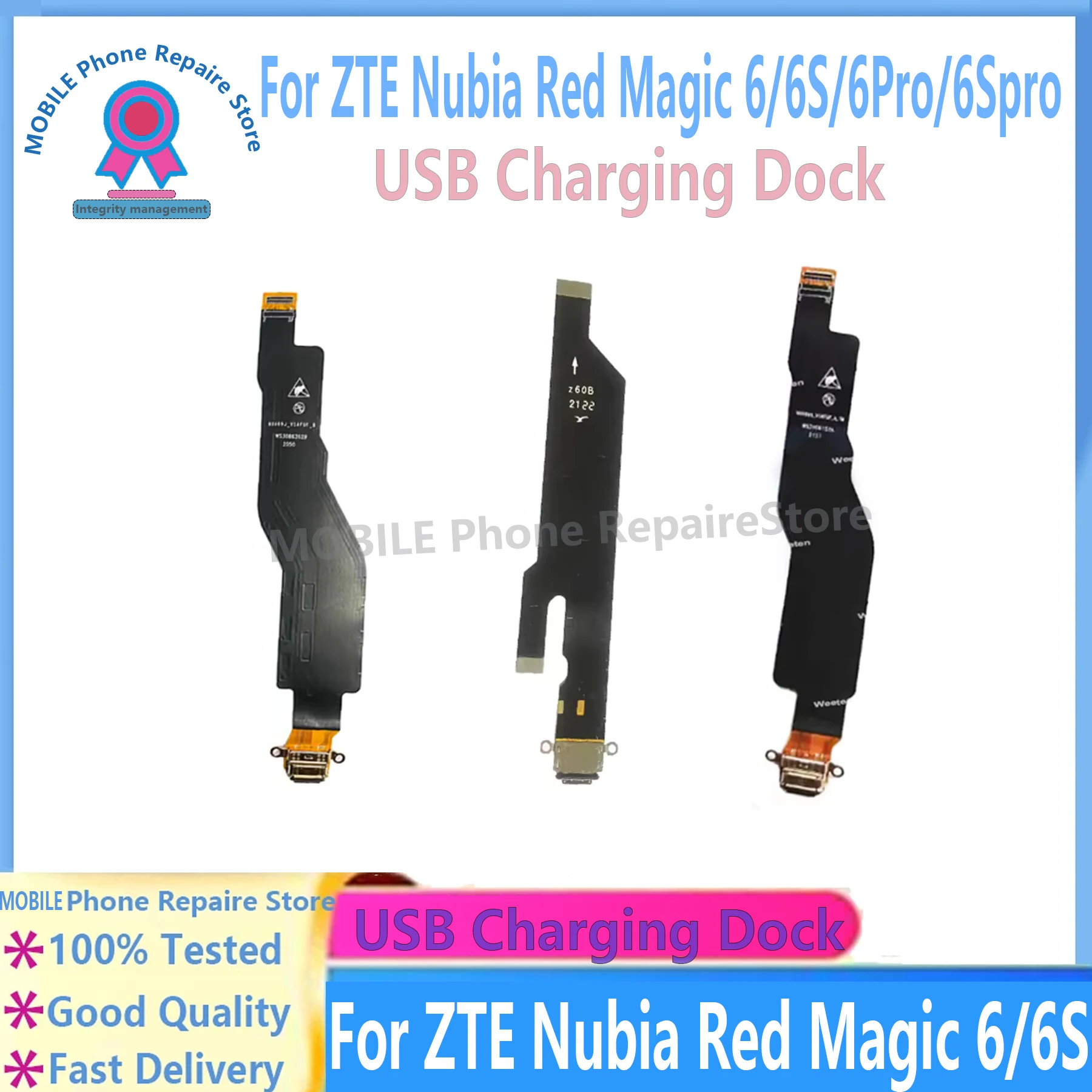 For ZTE Nubia Red Magic 6 Pro NX669J 6R NX666J Red Magic 6 6S Pro Charger Dock Flex Cable