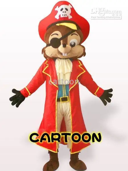 

New Adult Hot Sale LOVE Pirate Squirrel Mascot Costume Christmas Fancy Dress Halloween Mascot Costume Free Ship