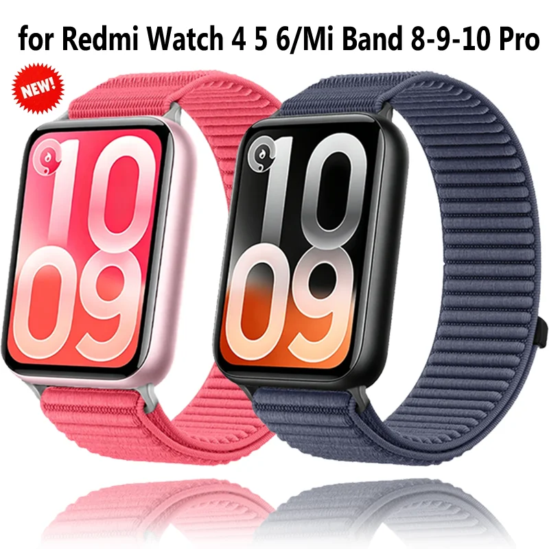 Nylon-Schlaufenarmband für Xiaomi Mi Band 10 Pro 9 Pro 8 Pro Komfortables Weiches Wellenarmband für Redmi Watch 6 5 4 Zubehör