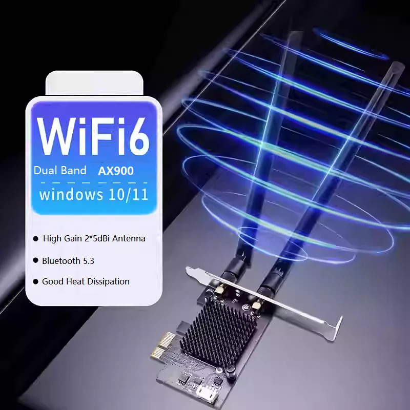 Produttore professionale Scheda di rete wireless AX900 WiFi 6 Blue Tooth 5.3 PCIe per PC desktop Windows10/11