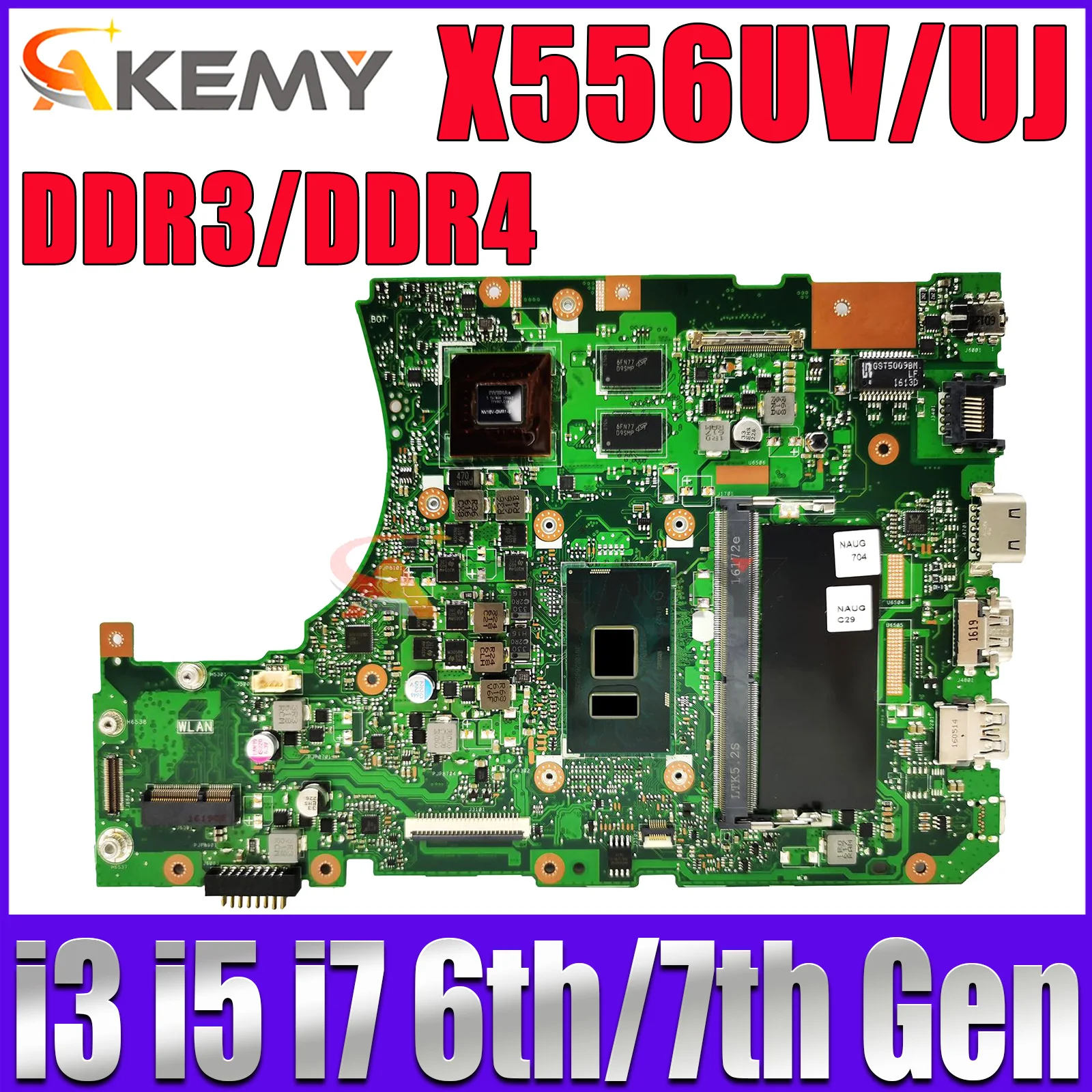 

X556UV For ASUS A556U X556UJ X556UQK X556UF X556UQ X556UB X556URK X556U Laptop Motherboard I3 I5 I7 GT920M GT940M 930MX 940MX