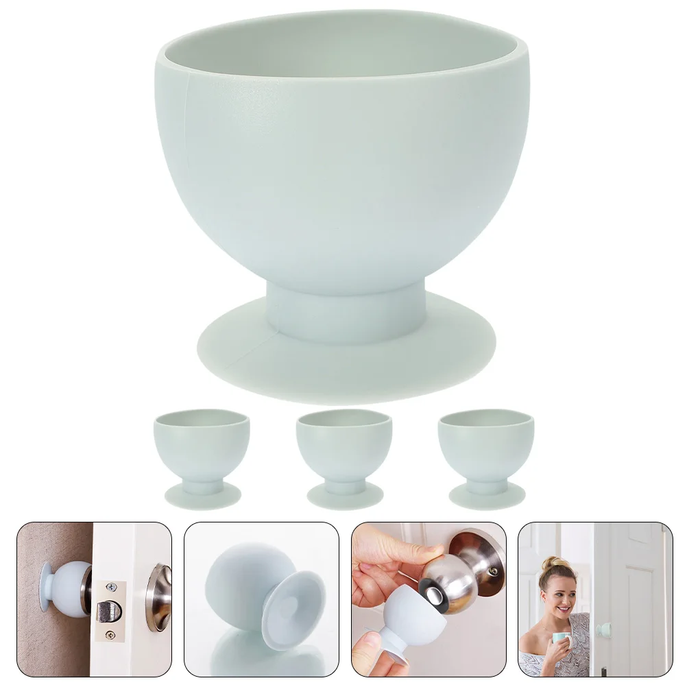 4 ชิ้นความปลอดภัยมือจับประตูฝาครอบกันชนลูกบิดป้องกันสําหรับลูกบิดซิลิกาเจลสีฟ้า