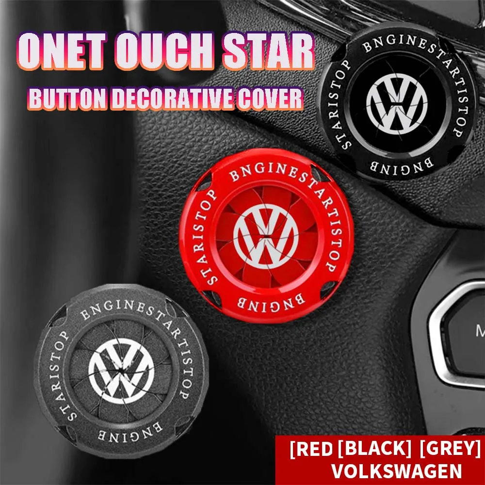 Car Onekey Start Stop Button Switch Protective Covers Motorcycle Start Ring Decoration For Volkswagen VW Golf Polo CC Passat B6